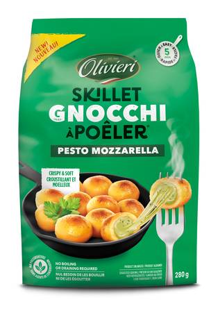 Olivieri gnocchis à la poêle au pesto et à la mozzarella