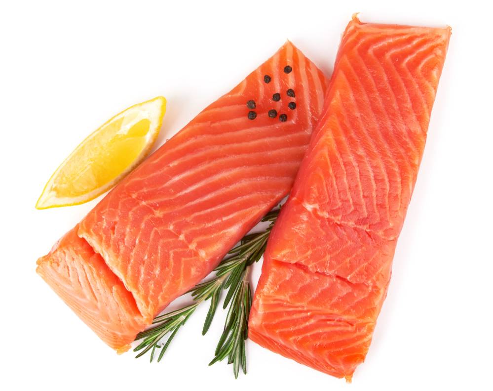 Atlantic Salmon Fillets, Farmed, Skin-On, D-Trim (1 Unit per Case)