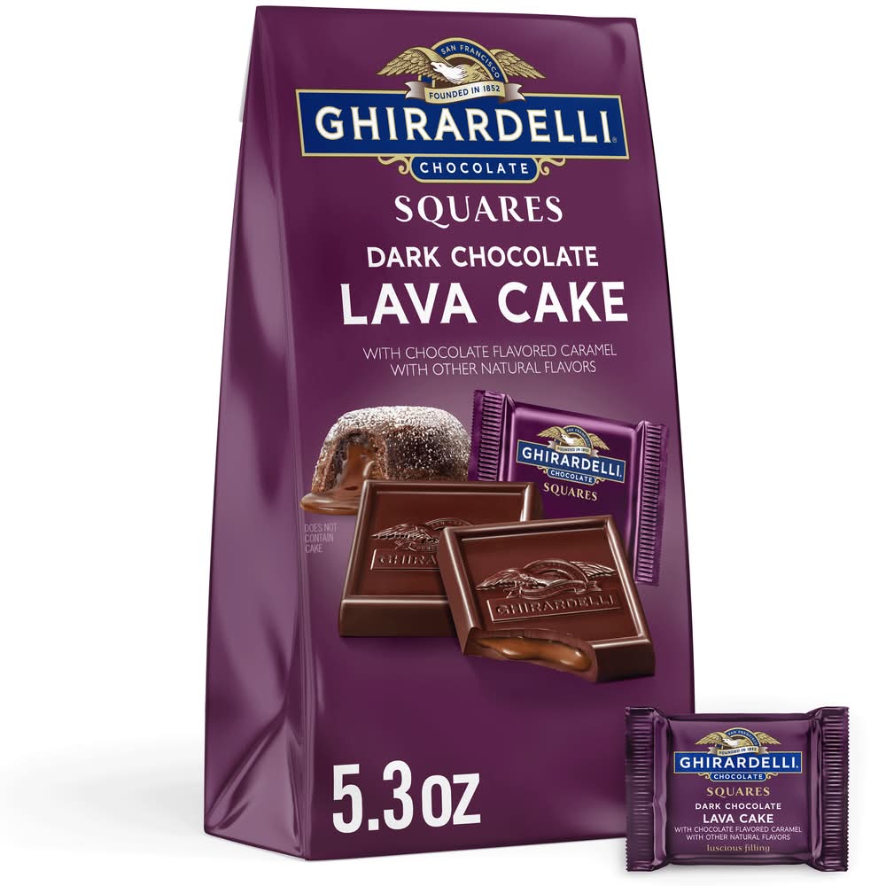 Ghirardelli Lava Cake Candy Squares, Dark Chocolate (5.3 oz)