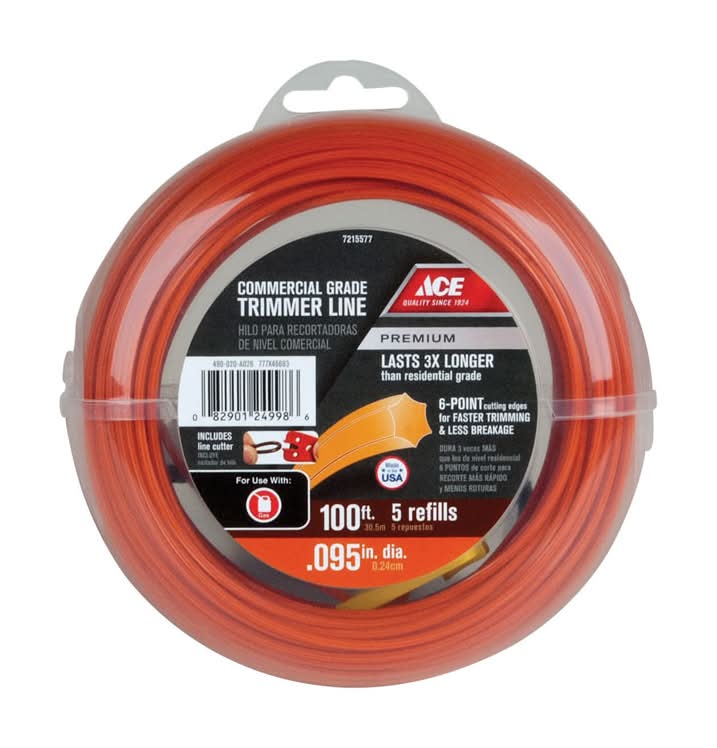 ACE Premium Commercial Grade 0.095 In. D X 100 Ft. L Trimmer Line