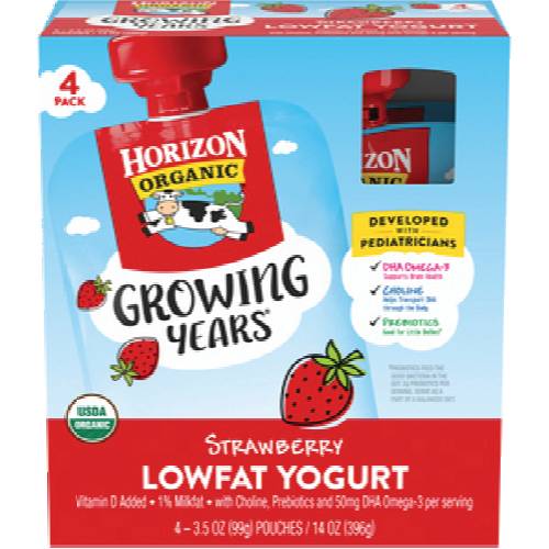 Horizon Organic Lowfat Strawberry Yogurt Pouches 4 Pack