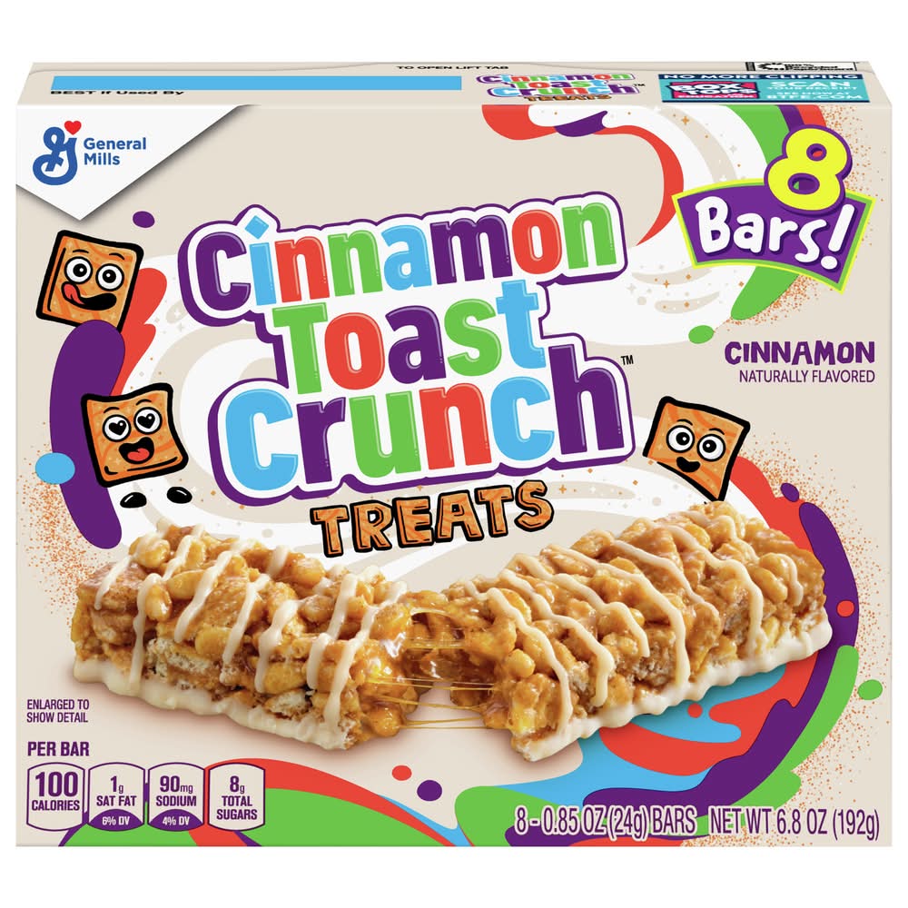 Cinnamon Toast Crunch Breakfast Cereal Treat Bars, Cinnamon (8 x 0.85 oz)