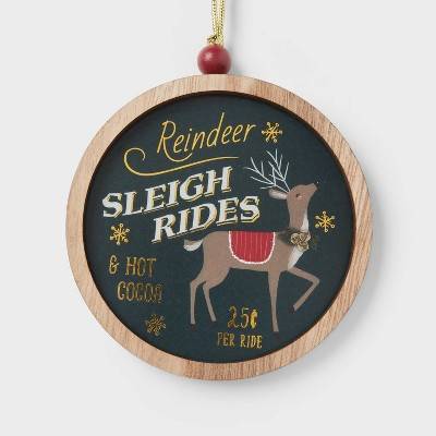 'Sleigh Rides' Mini Wall Sign Christmas Tree Ornament - Wondershop™