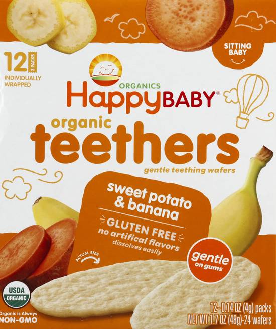 Happy Baby Organic Sweet Potato and Banana Teethers (12 ct)