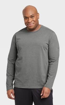 All In Motion Long Sleeve Performance T-Shirt, Men, L, Dark Gray