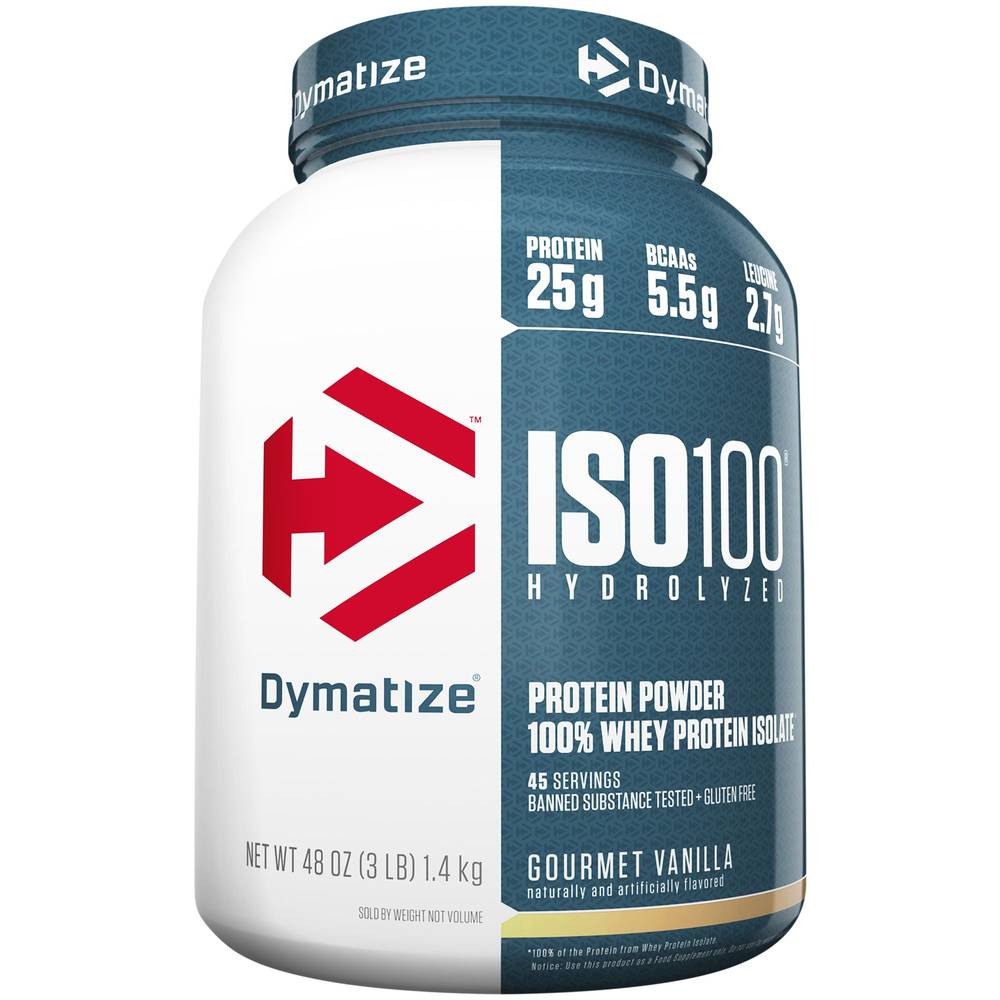 Dymatize Iso 100 Hydrolysed Whey Protein Isolate, Vanilla (48 oz)