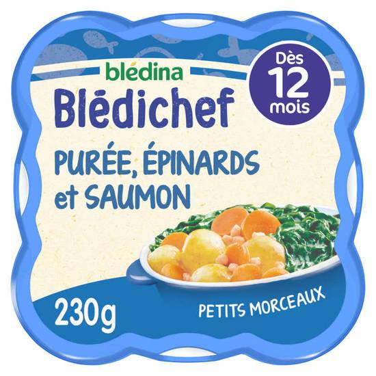 BLEDINA - Blédichef - Purée, épinards et saumon - Dès 12 mois - 230g