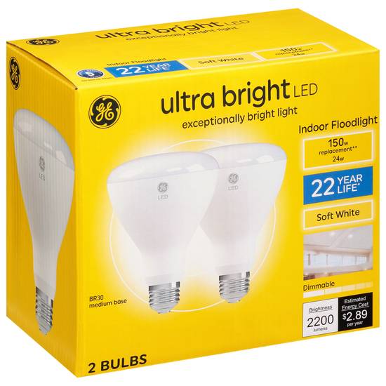 Ge Lighting Ultra Bright 24 Watts Soft White Indoor Floodlight Led Light Bulbs (2 ct)
