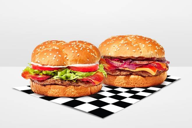 Pick 2  BLT Burger And/Or Honey BBQ Bacon Burger