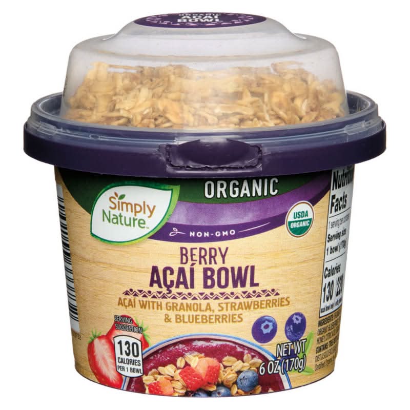 Simply Nature Organic Acai Bowl, Berry (6 oz)