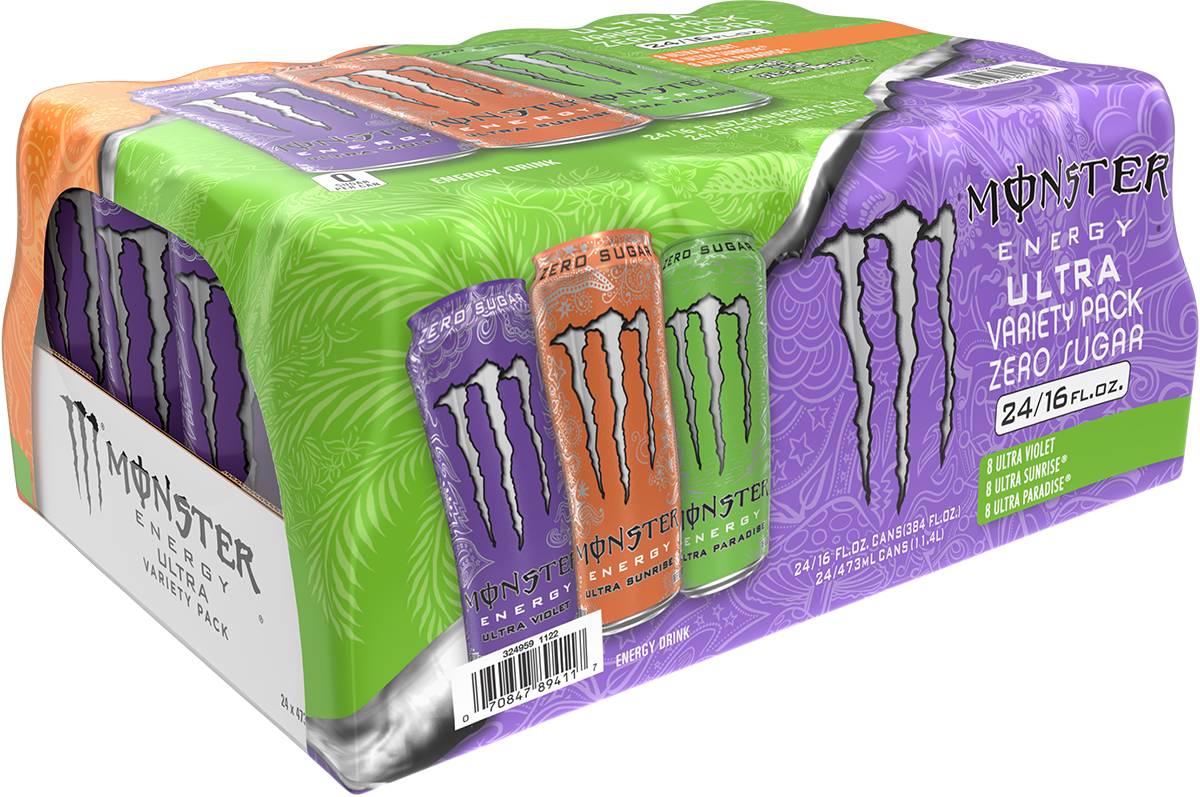Monster Energy - Ultra Variety Pack, Pop - 16oz/24ct (1X24|1 Unit per Case)