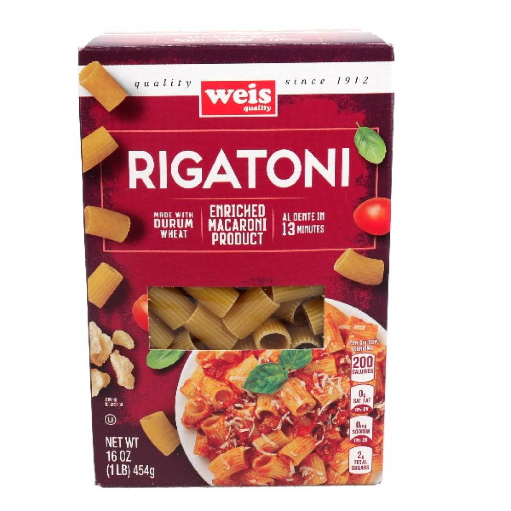 Weis Quality Pasta Rigatoni Classic (16 oz)