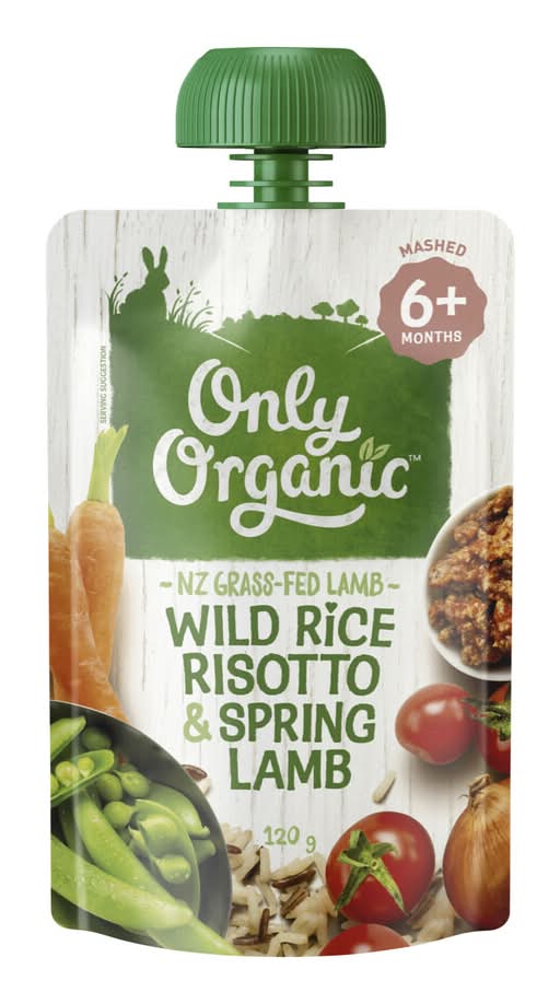 Only Organic Wild Rice Risotto and Spring Lamb Baby Food, 6M (120g)