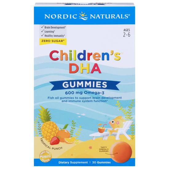 Nordic Naturals Children's 600 mg Gummies Tropical Punch Dha (30 ct)