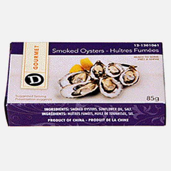 D Gourmet Smoked Oysters, Assorted Brands (85g)