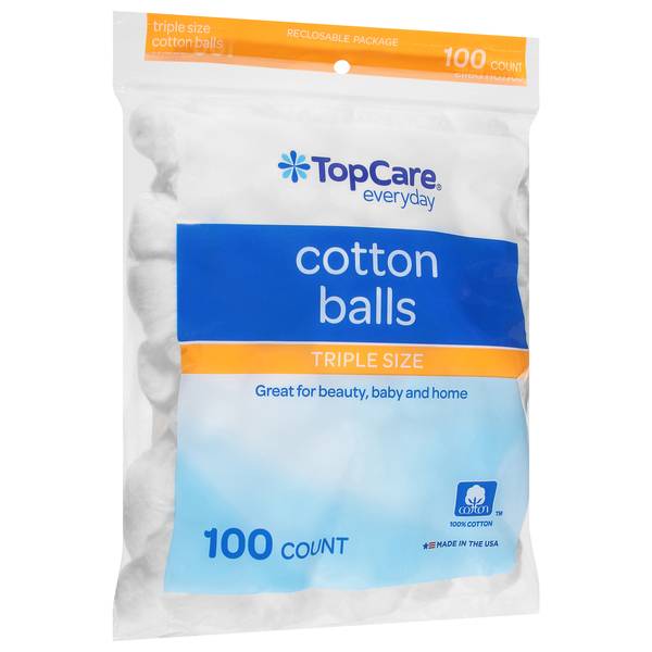 TopCare Cotton Balls Triple Size (100 ct)