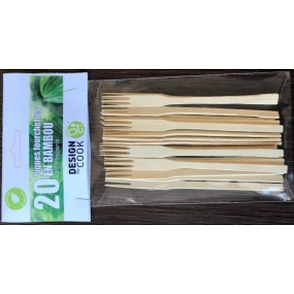 Design Cook - Piques fourchettes en bambou