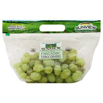 Sunview Organic Green Seedless Grapes