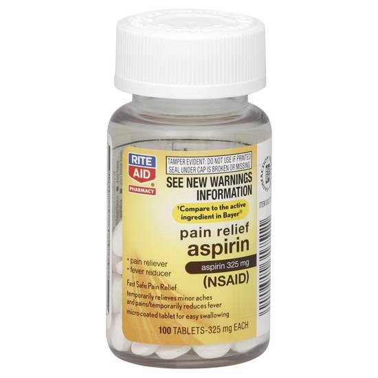 Rite Aid Pharmacy Pain Relief Aspirin Tablets 325 mg (100 ct)