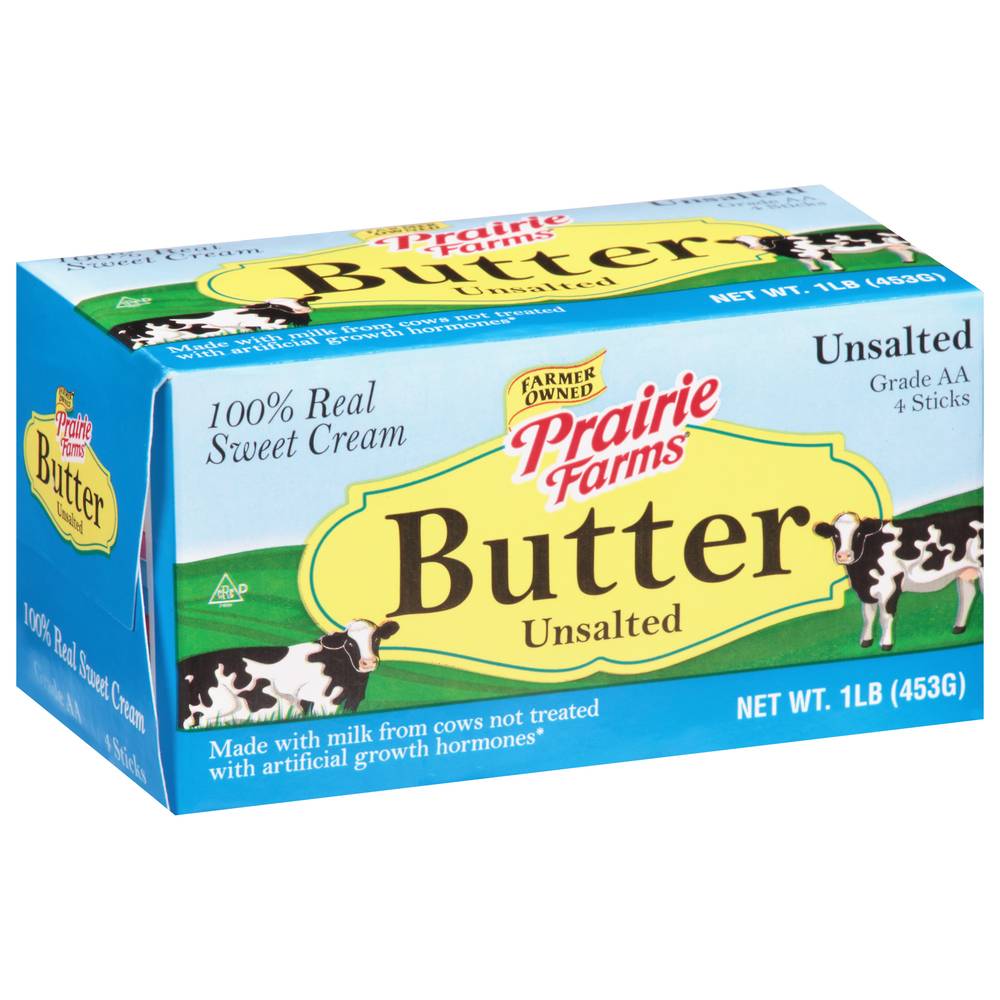 Prairie Farms Unsalted Butter (1 lbs, 4 ct)