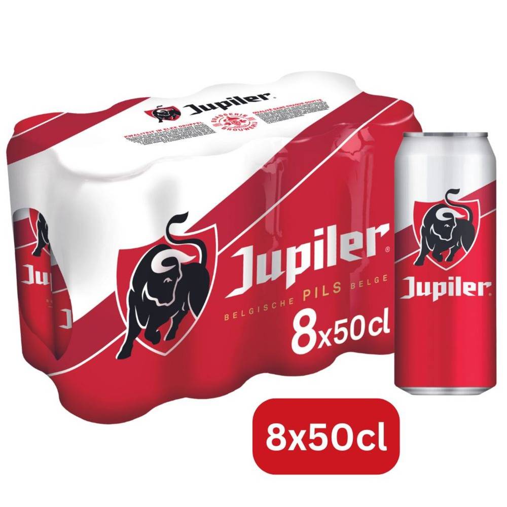 Jupiler Bière Blonde Pils 5.2% Alc 8 x 50 cl Canettes