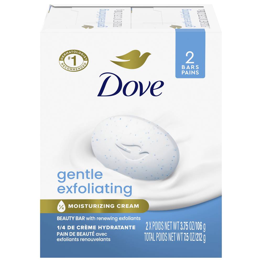 Dove Gentle Exfoliating With Mild Cleanser Beauty Bar (2 ct)