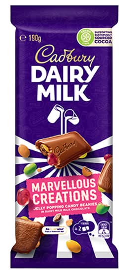 Cadbury Dairy Milk Marvellous Creations Jelly Popping Candy Chocolate Block 190G