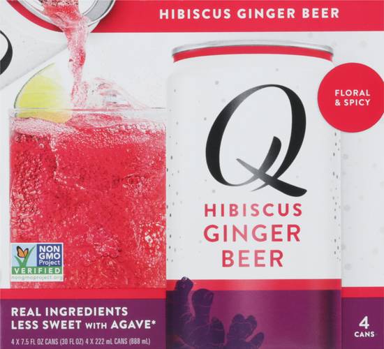 Q Mixers Hibiscus Ginger Beer Mixer (4 pack, 7.5 fl oz)