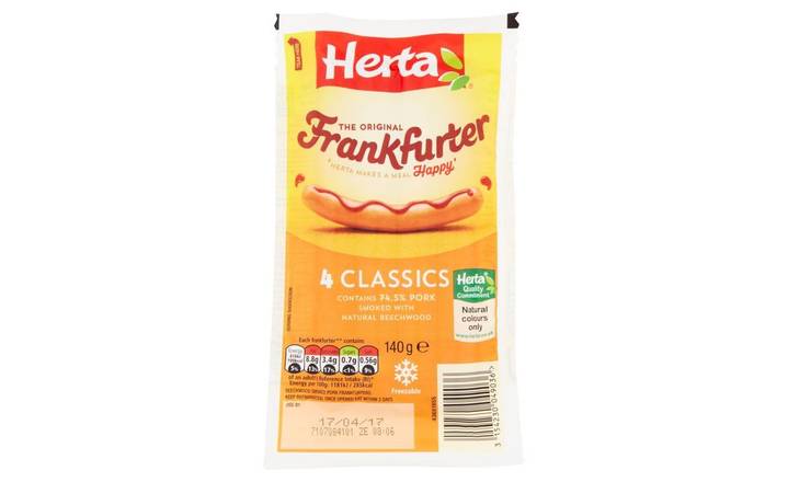 Herta 4 pack Classic Frankfurters  140g (402574)