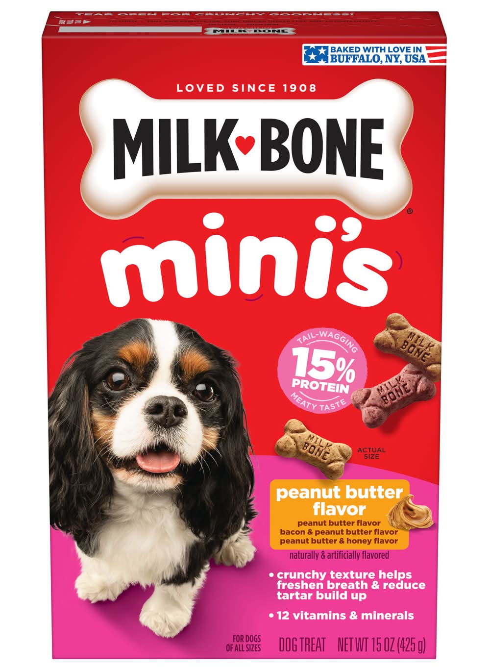 Milk-Bone Mini's Dog Treat, Peanut Butter (15 oz)