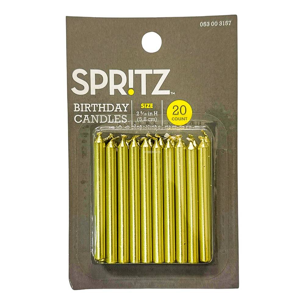 Spritz Gold Birthday Candles (5.8 cm)