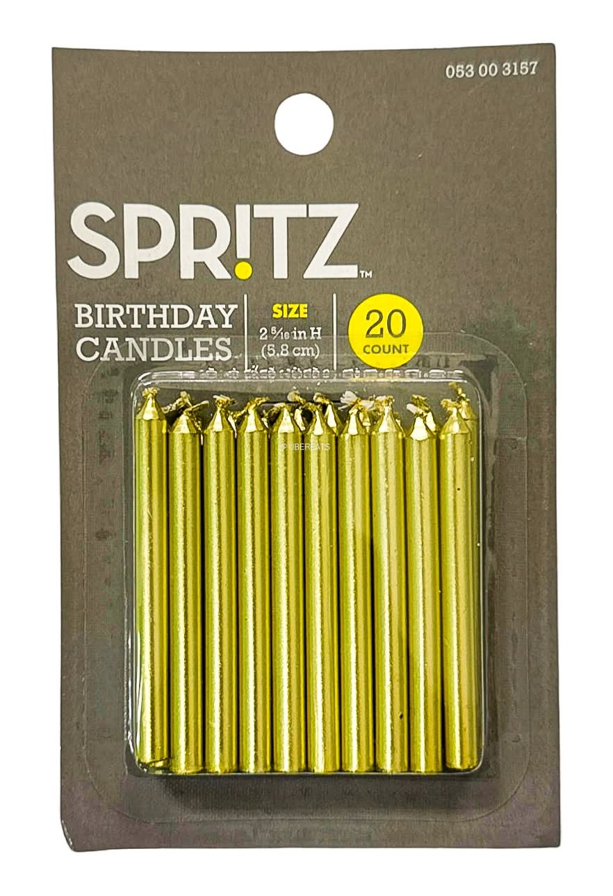 Spritz Gold Birthday Candles, 5.8 cm (20 ct)