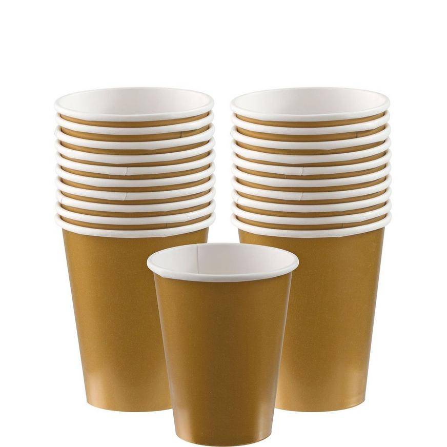 Party City Paper Cups, Gold (20 ct)