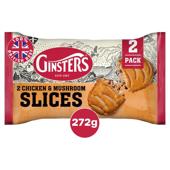 Ginsters 2 Chicken & Mushroom Slices 272g