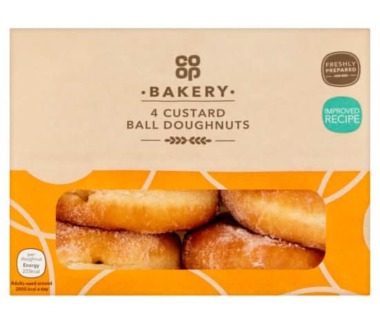 Co-op Bakery Custard Ball Doughnuts (4 pack)