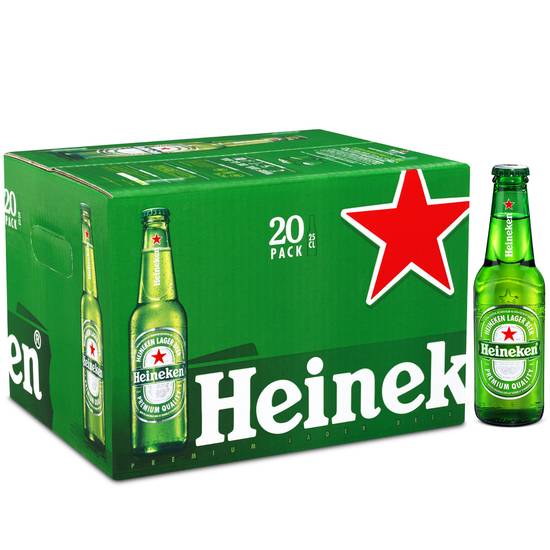 Heineken - Bière blonde (20 pièces, 250 ml)