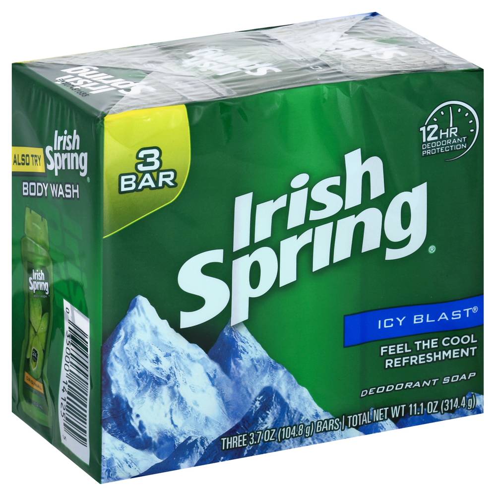 Irish Spring Icy Blast Deodorant Soap (3 ct)