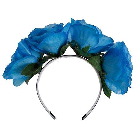 Diadema de flores, azul