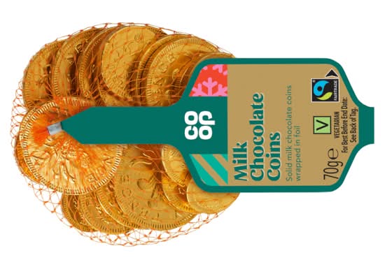 Co-op Milk Chocolate, Coins (70g)