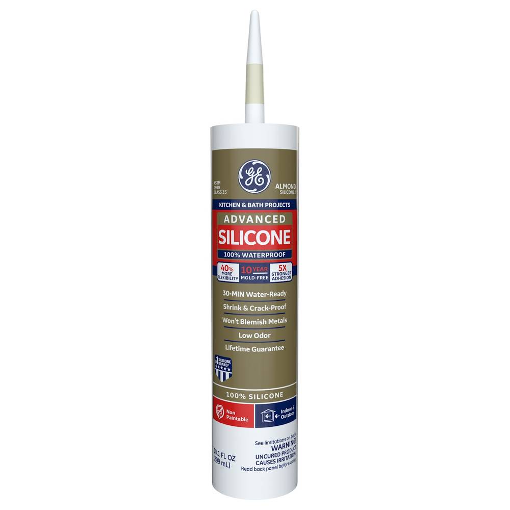 GE Advanced Silicone 2 Kitchen and Bath, Tub and Tile 10.1-oz Kitchen and Bath Almond Silicone Caulk | 2816707