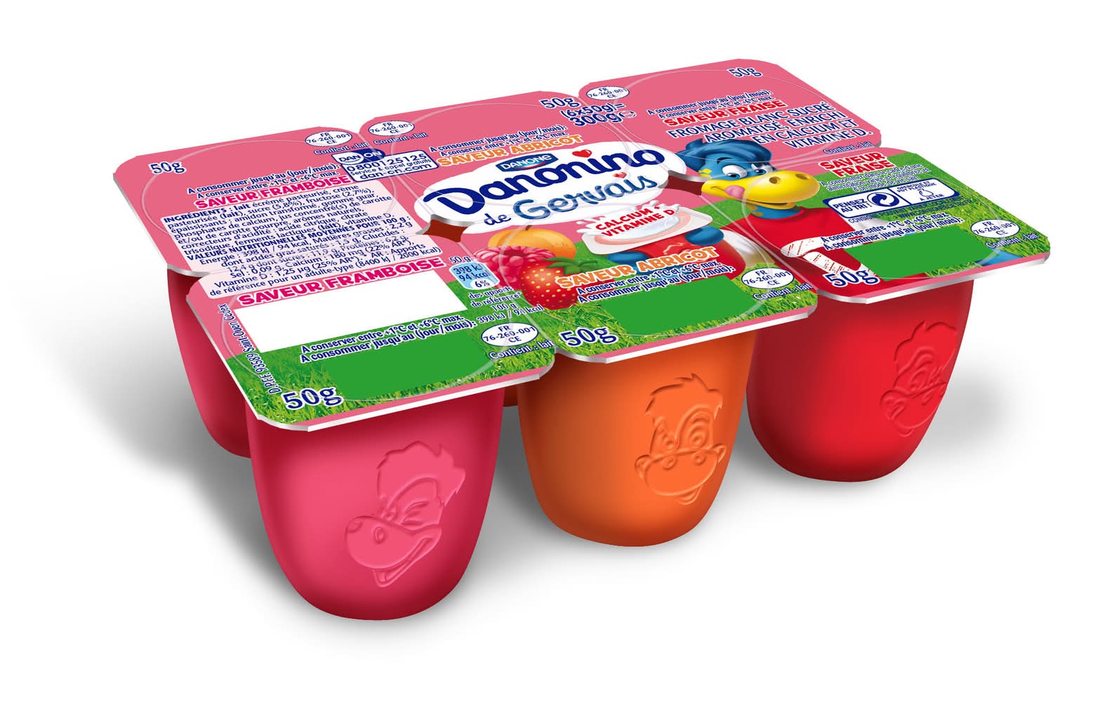 Danone - Petit gervais, abricot,framboise,fraise (6)