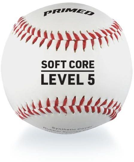 PRIMED Soft Core Level 5 Practice Baseballs - 3 Pack
