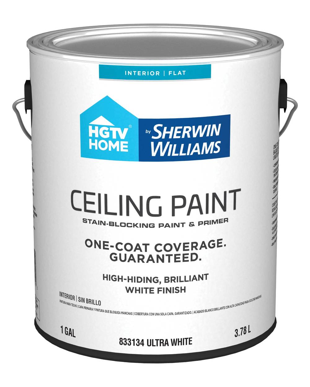 HGTV HOME by Sherwin-Williams Flat White Ceiling Paint and Primer (1-Gallon) | CP0021002-16