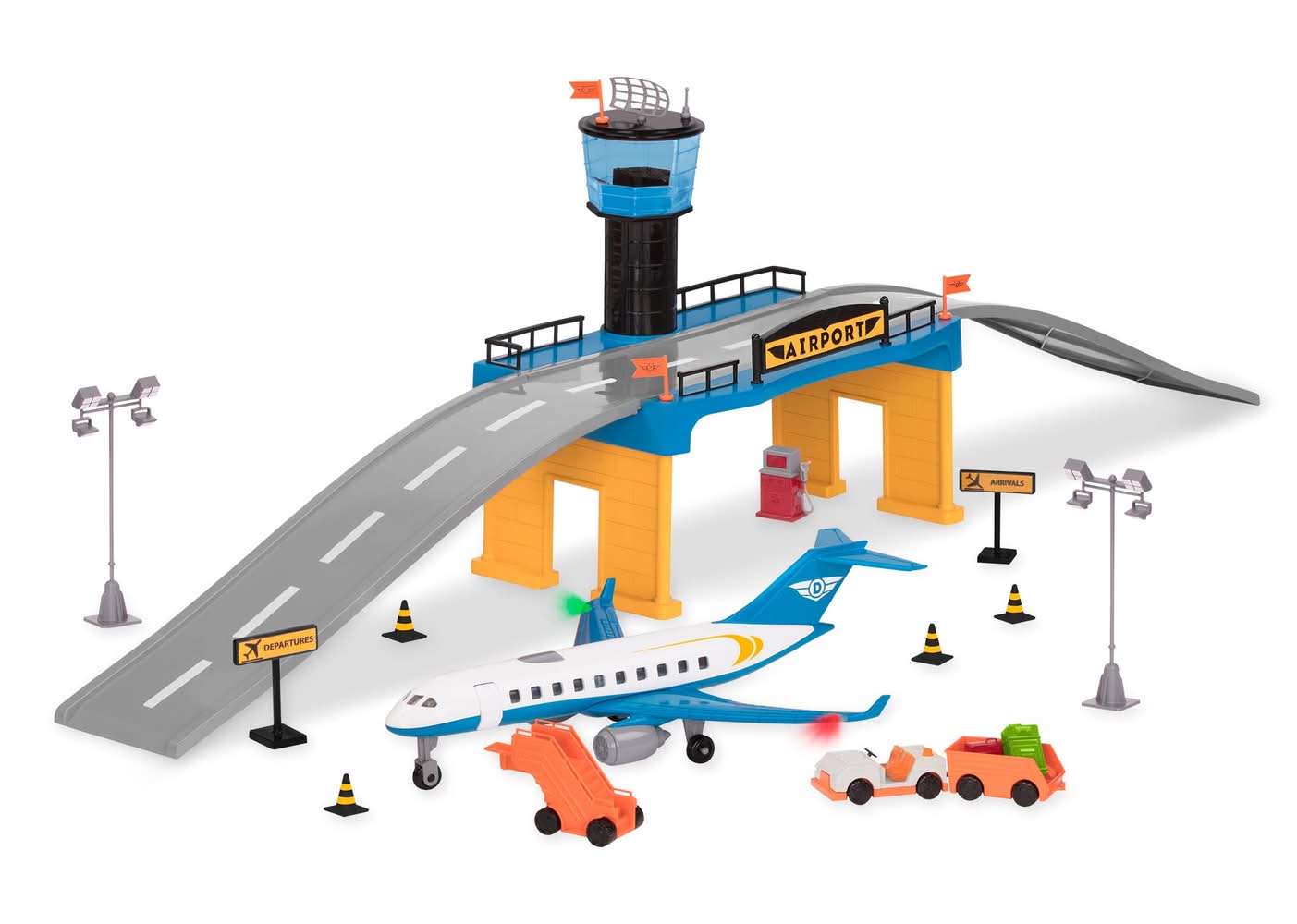 Driven by Battat Micro Series Airport Playset For Kids Age 3+ Years (32 ct)