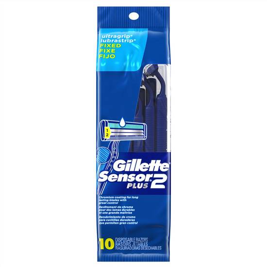 Gillette Sensor 2 Plus Disposable Razors (10 ct)