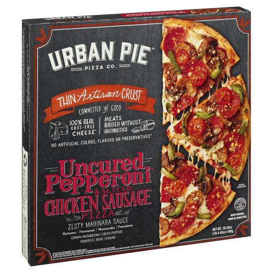Urban Pie Pizza Co. Uncured Pepperoni & Sliced Chicken Sausage Pizza