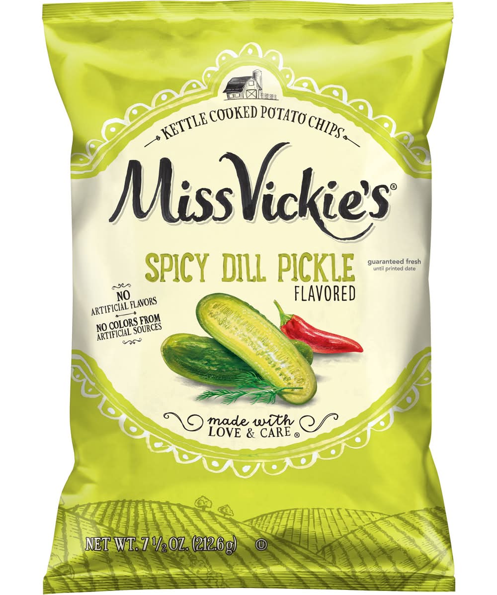 Miss Vickie's Kettle Cooked Potato Chips, Spicy Dill Pickle (7.5 oz)