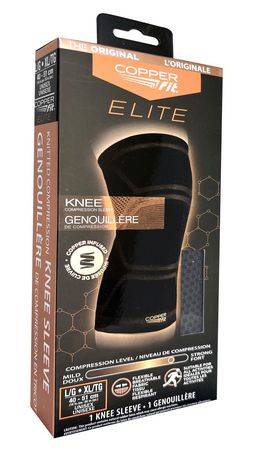 Elite Copper Fit Compression Knee Sleeve, L/XL