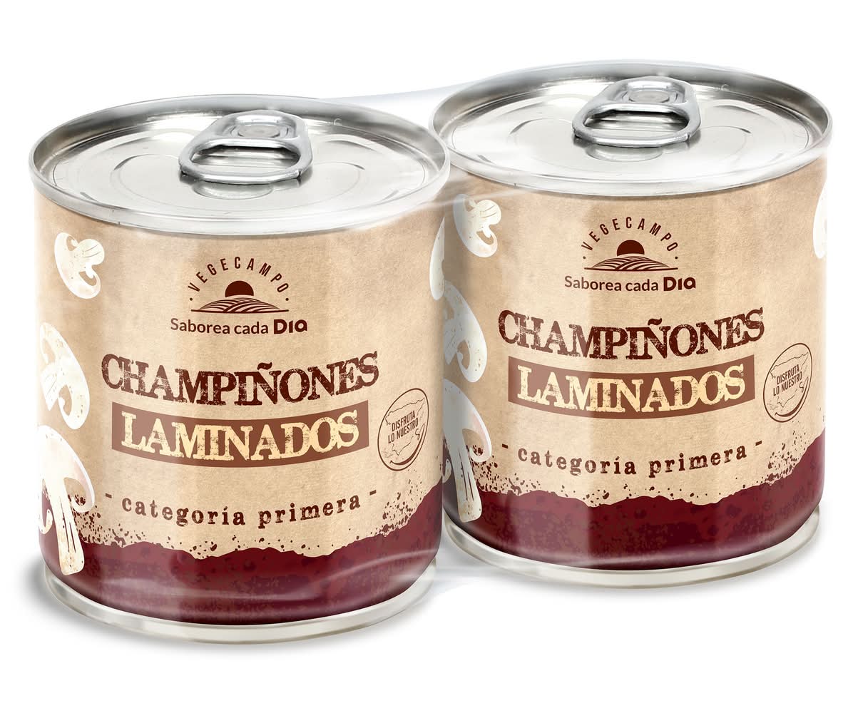 Champiñones Laminados Vegecampo De Dia Lata 2 X 105 G