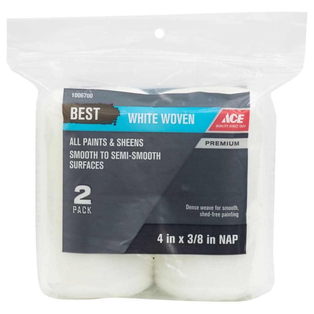 ACE Best Woven 4 In. W X 3/8 In. Trim Paint Roller Cover 2 Pk